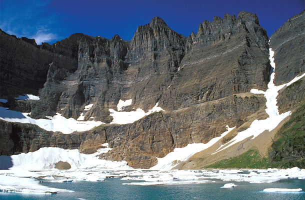 Gleccsermaradvány a montanai nemzeti parkban