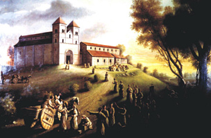 A korabeli domb Corvus-Kora Róbert festményén