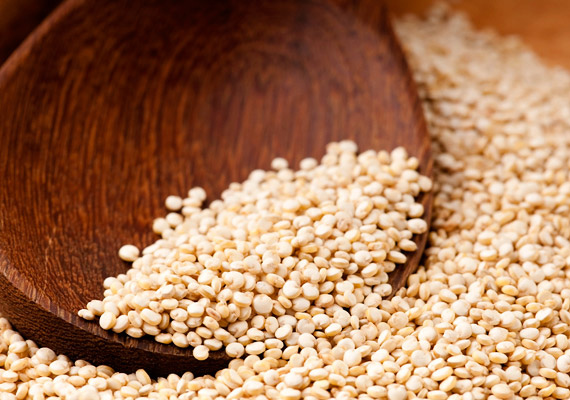 	A quinoa növény magja B-, C- és E-vitaminban is gazdag, ezek együttesen járulnak hozzá - természetesen a magas rosttartalom mellett - az anyagcsere serkentéséhez. Fél csésze magban 5 gramm rost van.