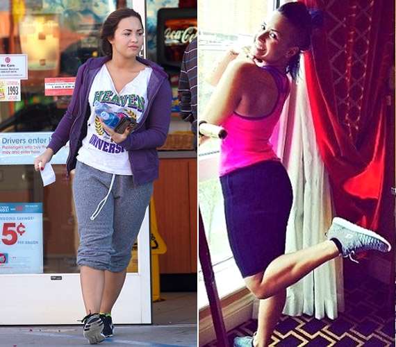	Demi Lovato évek óta küzd a jojó-effektusal - amihez jó alapot adnak az énekesnő étkezési zavarai és depressziója. 2014-ben azonban összeszedte magát: a jobb oldali, Instagramra feltöltött képe bizonyítja, hogy rendszeresen edz - ami segít a hangulatzavarok ellen -, valamint elmondása szerint az étrendjére is jobban odafigyel.