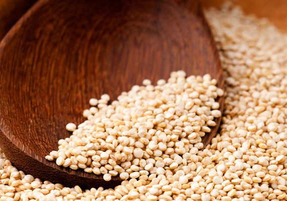 	Quinoa	A dél-amerikai gabona olyan ásványi anyagokat tartalmaz, amelyek elengedhetetlenek a megfelelő anyagcsere-folyamatokhoz, köztük a zsírok és a szénhidrátok lebontásához.