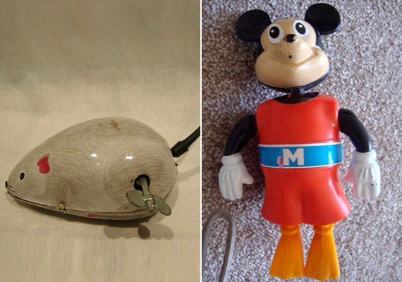 	A felhúzható egerek valamiért roppant menők voltak a '80-as években. A kezdeti hagyományos darabokat Mickey egér is követte.
