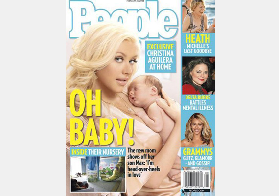 	Christina Aguilera 2008-ban adott életet Max Liron Bradman nevű kisfiának, akiről 1,5 millió dollárért készíthetett címlapfotót a People.