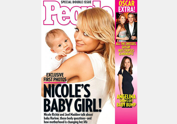 	Nicole Richie és az énekes Joel Madden kislánya, Harlow első  címlapfotója szintén 1,5 millió dollárt ért meg a People magazinnak.