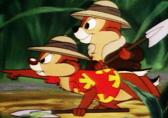 
                        	Chip és Dale, vagyis a Csipet Csapat a két mókus, valamint három barátjuk kalandjait mutatta be, akik detektívként nyomoztak a rejtélyek után.