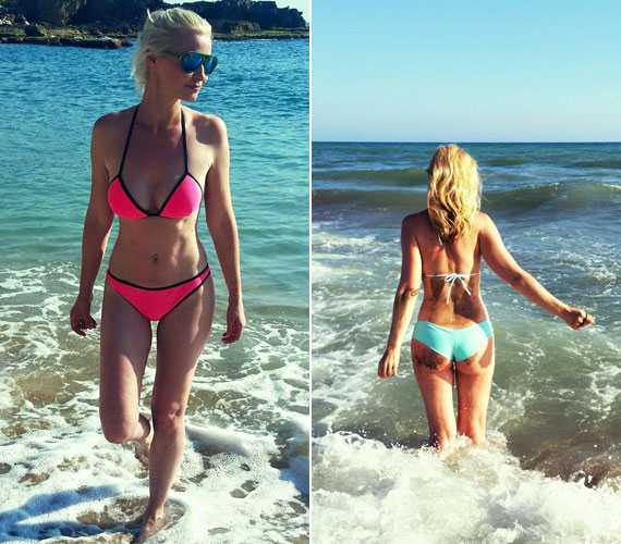 	Az RTL Klub szőke műsorvezetője, Lilu sem az a magamutogató fajta, idén májusban Bejrútból posztolt egy tengerparti képet, míg tavaly hátulról mutatta meg bikinis alakját.