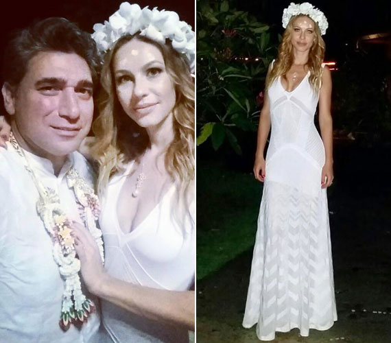 
                        	Csősz Boglárka egy gyönyörű, hófehér Roberto Cavalli ruhába bújt az ötödik házassági évfordulóján - akár menyasszonynak is beillett volna.