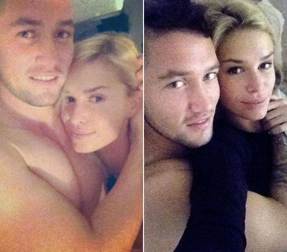 	A modell focista párjával, Feczesin Róberttel - Dukai Regina úgy véli, a lefekvés előtti felvételeknek még van helyük a Facebookon.