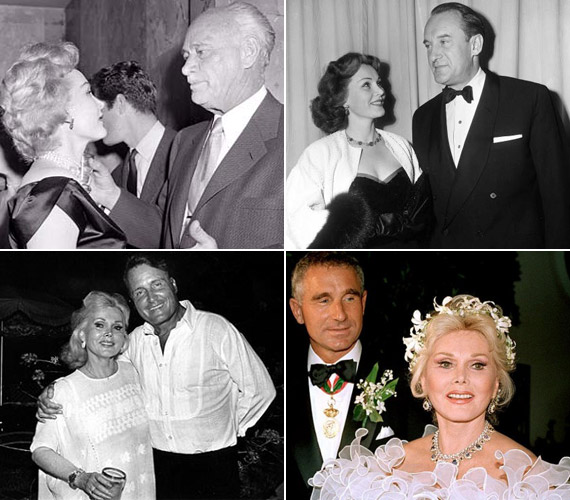 	Conrad Hilton fia, Nicky évekig a szeretője volt. George Sanders Oscar-díjas brit színészt, harmadik férjét tartotta élete szerelmének, aki később Zsazsa testvérét, Magdát vette feleségül, de csak hat hétig éltek együtt. Nyolcadik házassága Felipe de Albával hamar érvénytelen lett. 1986-ban ment feleségül a nála 27 évvel fiatalabb Frédéric von Anhalt herceghez.