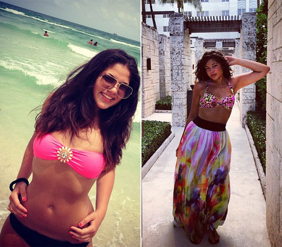 	Gáspár Evelin 2013 nyarán már büszkén posztolt bikinis fotókat is magáról a közösségi oldalán.