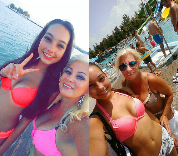 	Kiszel Tünde és lánya gyakran csobbannak együtt, korábban a Balatonról és egy Győr melletti strandról is posztoltak közös bikinis képeket.