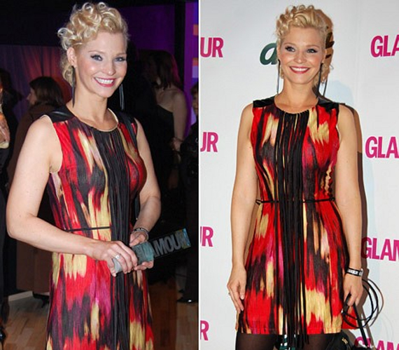 
                        	2011-ben a Glamour olvasói őt választották az év műsorvezetőjének. A díjátadón ezt a mintás koktélruhát viselte.