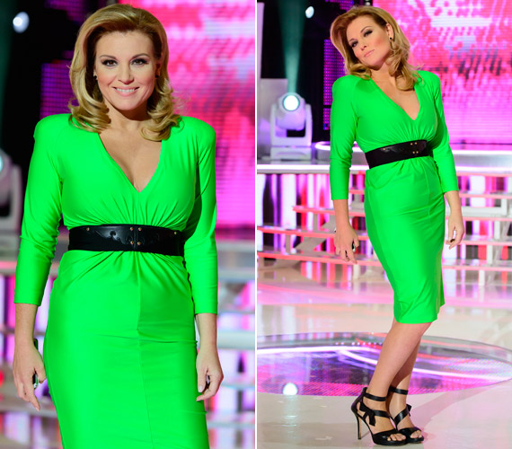 	A Nagy Duett női műsorvezetője viselte a legfeltűnőbb ruhát a műsor ötödik adásában. A zöld Maison Marquise kreáció olyan rikító volt, hogy amint a színpadra lépett benne, elvonta a versenyzőkről a figyelmet.