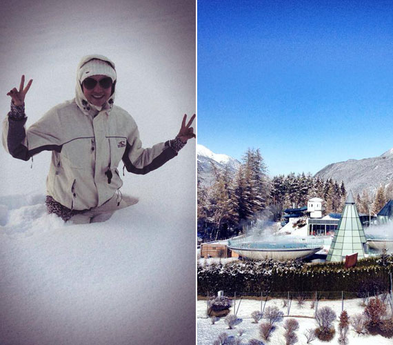	Horváth Éva karácsony első napján érkezett Tirolba, ahol azóta is élvezi a sok helyütt félméteres havat.