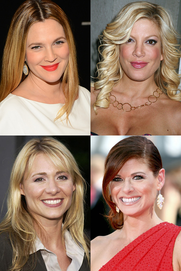 Drew Barrymore; Tori Spelling, a Beverly Hills 90210 Donnája; Deanne Bray, azaz Sue Thomas; Debra Messing a Will és Grace-ből