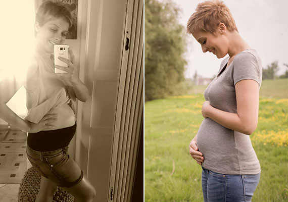 
                        	Tatár Csilla a terhessége felénél jár. A műsorvezető tegnap posztolta a friss fotót. Május 18-án a jobb oldali fotó kíséretében jelentette be, hogy babát vár - a változás két hónap alatt látványos. 