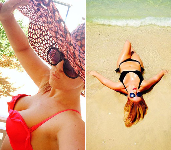 	Augusztus elején párjával, Kállay-Saunders Andrással Krétán nyaralt, de csak melltől felfelé posztolt magáról bikinis képeket. Nem így szeptember elején, amikor egyedül pihent Dubaiban.