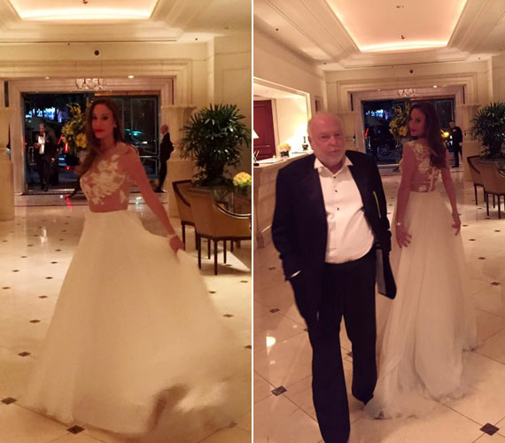 	Hófehér menyasszonyi ruhában érkezett Vajna Timi a februári Oscar-gálára. Andy Vajna neje szereti külföldi eseményeken magyar tervezők ruháit viselni, így idén Benes Anita kreációját választotta.