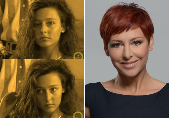 	Erős Antónia, az RTL Klub híradósa is rövid, vörös hajú műsorvezetőként él a képünkben. Neki kezdő tévésként volt hosszú, hullámos haja.