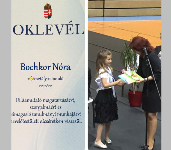 	Bochkor Nóri élete első évzáróján - a nyolcéves kislány szorgalma és magatartása is példaértékű.