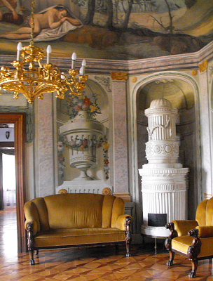 A De la Motte-kastély egyik szobája