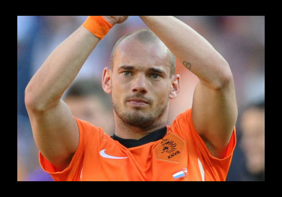 	Wesley Sneijder, a holland középpályás.