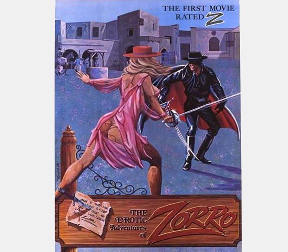
                        	Habár Zorro történetének már jó néhány feldolgozása napvilágot látott, az 1972-es, erotikus változat plakátja bizonyára megosztotta a közvéleményt.
