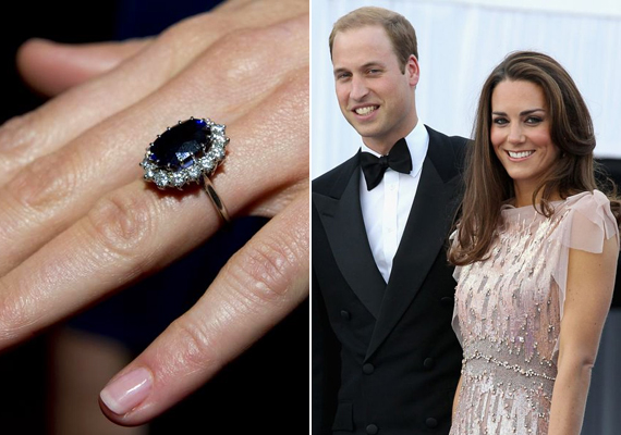 	Nem kifejezetten sztár kategória, de nem szabad megfeledkezni a Katalin hercegné ujján kéklő gyűrűről sem, amely korábban Diana hercegnő eljegyzési ékszere volt. A tradicionális darab közepét egy 18 karátos csiszolt zafír ékesíti, míg a foglalatot apró gyémántok díszítik. Az ékszer értéke körülbelül 550 ezer dollár, ami a többihez képest aprópénz, ugyanakkor az érzelmi és történelmi értéke felbecsülhetetlen.