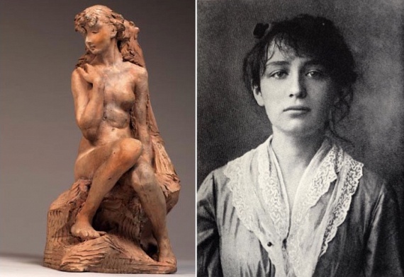
                        	Camille Claudel volt az a gyönyörű nő, aki nem csak múzsája volt Rodin-nek, hanem szenvedélyes szerelemben élt vele, és ő maga is szobrász volt. Camille tanítványa volt a művésznek, de mindketten ihlettél és inspirálták egymást. A lírai és erotikus Csók című szoborban Claudel vonásai vannak, ám amíg Rodin frivolabb darabjait elfogadta a kortárs kritika, Camille folyamatosa bírálatban részesült hasonló műveiért. A két ember soha nem költözött össze, Rodin-nek 20 éves kapcsolata volt, melyből gyermek is született. Camille az örök másodhegedűs szerepét vállalta fel. Ám amikor ő is teherbe esett és gyereke halva született, elhidegült a nagy szobrásztól. Fájdalmát a művészetbe fordította, de soha nem tudott lemondani Rodin-ről. Könyörgött neki, hogy fogadja vissza és állandóan az idegösszeomlás határán volt. Később paranoid és skizofrén lett, vádolta Rodint azzal, hogy az tőle lopta az ötleteit. Bezárkózott a saját világába, magányosan élt, és több évtized zavart elméjű boldogtalanság után 1943. október 19-én halt meg.