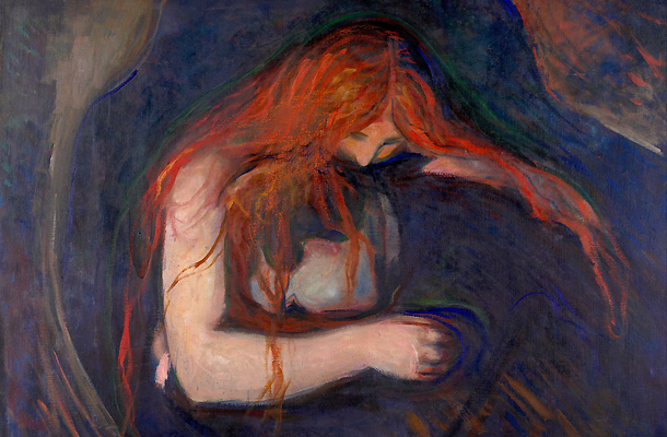 Edvard Munch, a híres norvég expresszionista festő így ábrázolta a vámpírt