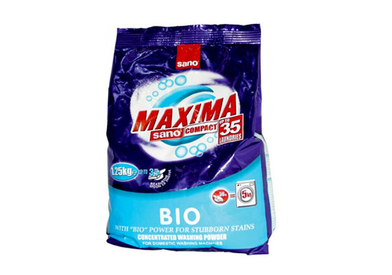 	A Sano Maxima biomosópor nagy mennyiségben tartalmaz folteltávolító enzimeket, miközben környezetbarát. 1530 forint körül kapható.