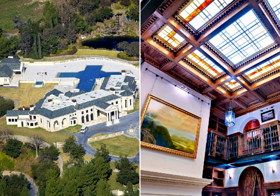 
                        	A kaliforniai Bradbury Estate 78,8 millió dollárt ér. A freskóiról és faragásairól híres épületben egy kétemeletes könyvtár, egy pókerszoba és egy hatalmas uszoda is helyet kapott.