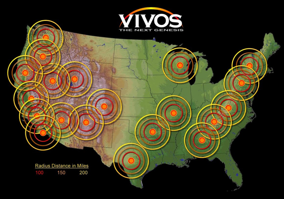 
                        	A kaliforniai központú Vivos cég állítása szerint négyezer embernek kínál lehetőséget arra, hogy túléljen bármilyen természeti és fegyveres csapást. Amerika-szerte 20 hatalmas menedéket építenek, melyek mindegyike kétszáz embert tud befogadni.