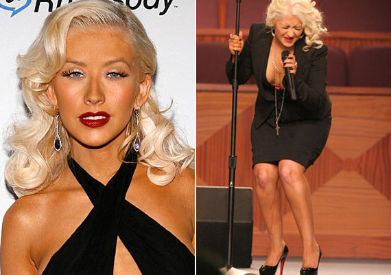 
                        	Christina Aguilera imádja az önbarnítót, de a hajvonalán még egy kicsit dolgozni kellene. Nemrég a nagy éneklésben le is olvadt róla a festék, ami elég kínosan nézett ki.