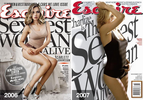 	Scarlett Johansson 2004-ben az Elveszett jelentés című filmben nyújtott alakításával elnyerte a legjobb színésznőnek járó BAFTA-díjat, ráadásul a férfimagazin két ízben is, 2006-ban és 2013-ban őt kiáltotta ki a legdögösebbnek.	Charlize Theron idomait már 1999-ben is megcsodálhatták a férfiak az amerikai Playboyban, az Esquire legdögösebb nő címét azonban 2007-ben érdemelte ki.