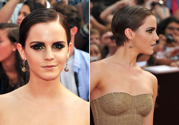 	Emma Watson egy kevés arannyal tette még drámaibbá a füstös szemeket.