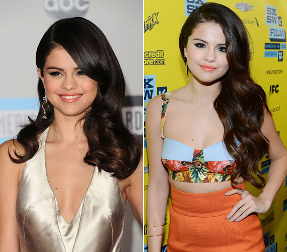 	Selena Gomez egyre jobban öltözködik, dús barna haja pedig abszolút alkalmas sellőfazonnak.