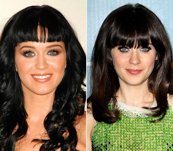 
                        	Katy Perry és Zooey Deschanel legszembetűnőbb közös vonása világító kék szemük, amit mindketten szívesen emelnek ki sminkkel. 