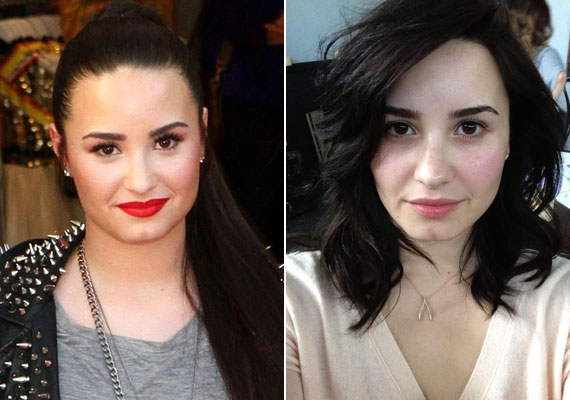 	Demi Lovato imádja az erős sminket, de az arca egész más karaktert kap, ha nem visel semmit.