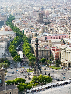 Barcelona központja, azaz a La Rambla