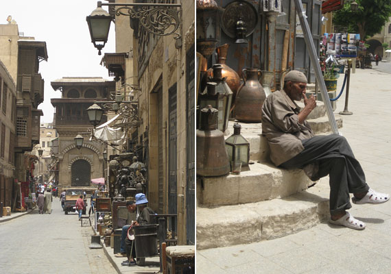 	Kairó óvárosa mintha egy másik világ lenne. Az ember úgy érzi, hogy több száz évet visszautazott az időben. A Khan el-Khalili bazár mögötti sétát kár lenne kihagyni. Látható, honnan nézték régen a nők az utca forgalmát úgy, hogy őket nem látták, hogyan kereskedtek, mentek fürdőbe, beszélgettek az utcán. Az üzletekbe belépve ne csak a portékát nézzük, a falakon több száz éves gyönyörű csempék láthatóak.
