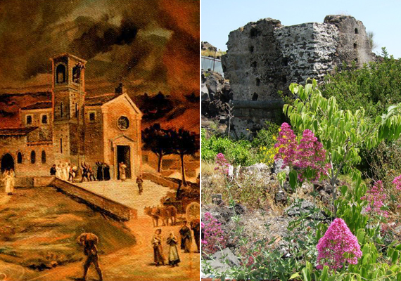 
                        	A szicíliai Misterbianco templomát szintén az Etna pusztította el, 1669-ben. Romjai ma is látszanak.