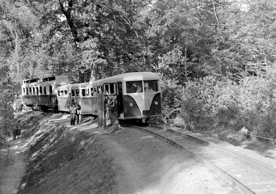 	Gyönyörű tájakon zakatol a vonat. A fotó 1948-ban készült.