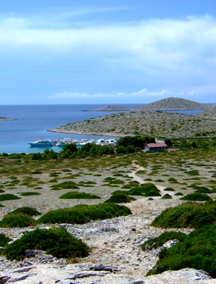 A nemzeti park bejárata a sziget