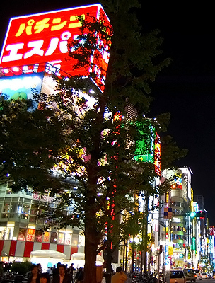 Tokió, Kabukicho negyed éjjel