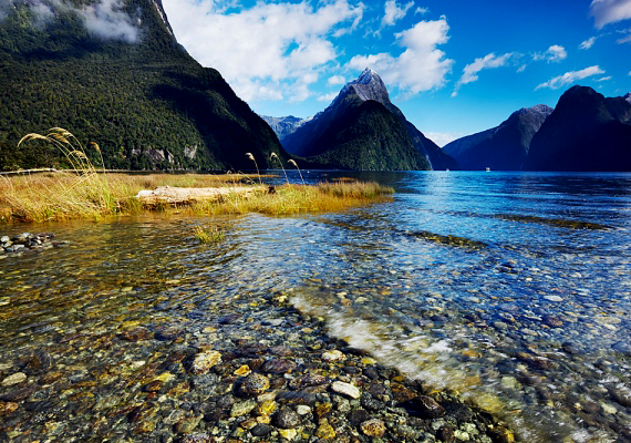 	Milford Sound a legcsapadékosabb lakott hely Új-Zélandon, évi 182 esős nappal. Ennek köszönhetően földjét vizek, patakok tarkítják.