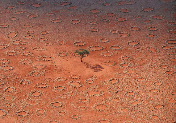 
                        	A tündérkörök a magasból úgy festenek, mintha a föld felszínén buborékok képződnének. A látványt a vöröses homok még érdekesebbé tesz.