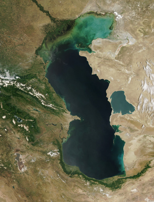 A Kaszpi-tenger műholdfelvételen