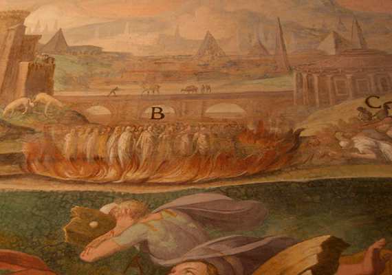 
                        	A 16. században XIII. Gergely pápa megrendelésére készült 34 freskó ugyanis olyan naturálisan ábrázolja a keresztény vértanúk kínzását és halálát, mint kevés képzőművészeti alkotás a világon.