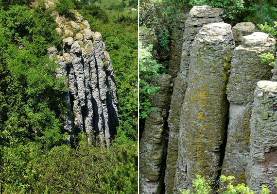 A három-négy millió évvel ezelőttre tehető vulkanikus tevékenység révén létrejött bazaltoszlopok vagy más néven bazaltorgonák a Szent György-hegyen a 30-40 méteres magasságot is elérik.